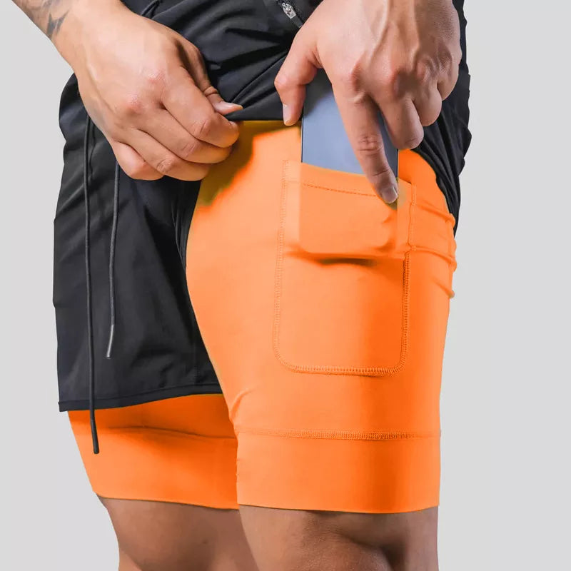 Men's 2 in 1 Fitness Workout Shorts